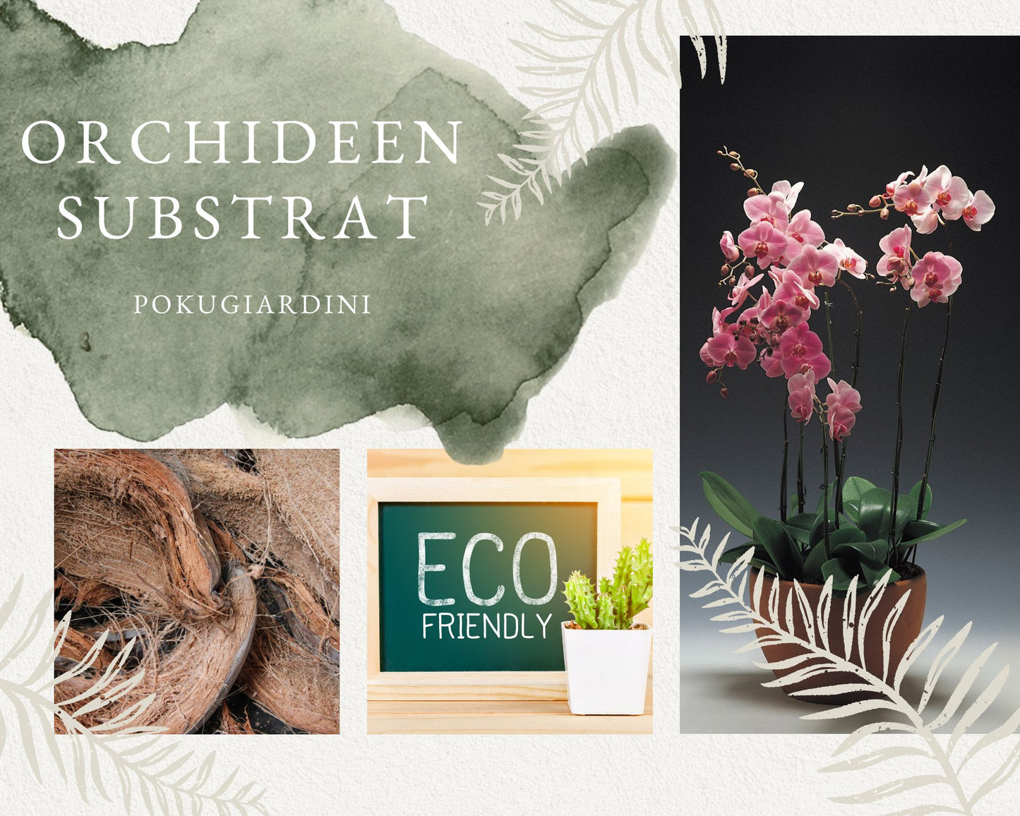 Orchideen-Substrat, reine Kokos Husk Chips